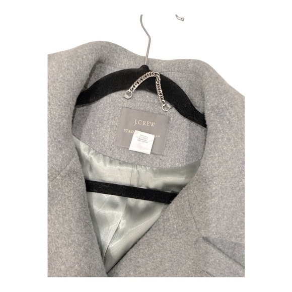 J. Crew Stadium Cloth Nello Gori Pea Coat Double Breasted Gold Buttons size 6 T - Picture 12 of 14